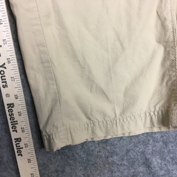 J Jill Capris 10 30 Cargo Cropped Khaki Pants Casual Button Pockets Straight - Picture 7 of 13